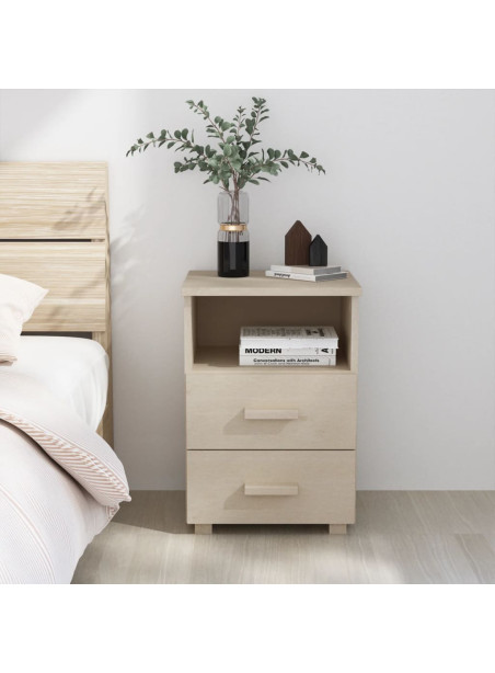 Bedside Cabinet HAMAR Honey Brown 40x35x62 cm Solid Wood Pine