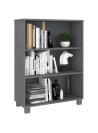 Book Cabinet HAMAR Dark Grey 85x35x112 cm Solid Wood Pine