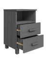 Bedside Cabinet HAMAR Dark Grey 40x35x62 cm Solid Wood Pine