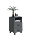 Bedside Cabinets HAMAR 2 pcs Dark Grey 40x35x62 cm Solid Wood