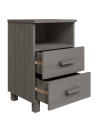 Bedside Cabinet HAMAR Light Grey 40x35x62 cm Solid Wood Pine