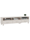 TV Cabinet HAMAR White 158x40x40 cm Solid Wood Pine