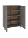 Shoe Cabinet HAMAR Light Grey 85x40x108 cm Solid Wood Pine