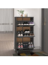 Shoe Cabinet HAMAR Dark Grey 59.5x35x117 cm Solid Wood Pine