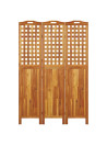 3-Panel Room Divider 121.5x2x180 cm Solid Wood Acacia