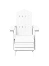 Garden Adirondack Chairs 2 pcs with Footstools HDPE White