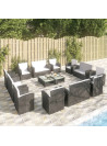 16 Piece Garden Lounge Set with Cushions Poly Rattan Black