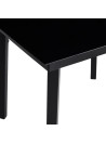 Garden Dining Table Black 200x100x74 cm Steel and Glass