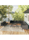 10 Piece Garden Lounge Set with Cushions Poly Rattan Dark Grey