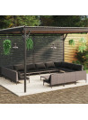 14 Piece Garden Lounge Set with Cushions Poly Rattan Dark Grey