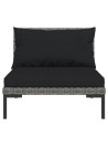 14 Piece Garden Lounge Set with Cushions Poly Rattan Dark Grey
