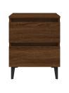 Bed Cabinets with Metal Legs 2 pcs Brown Oak 40x35x50 cm
