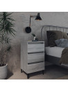 Bed Cabinet with Metal Legs Grey Sonoma 40x35x69 cm