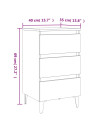 Bed Cabinet with Metal Legs Brown Oak 40x35x69 cm