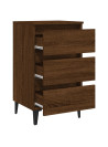 Bed Cabinets with Metal Legs 2 pcs Brown Oak 40x35x69 cm