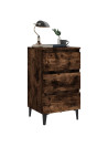 Bed Cabinets with Metal Legs 2 pcs Smoked Oak 40x35x69 cm