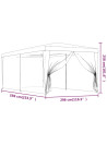 Party Tent with 6 Mesh Sidewalls Blue 3x6 m HDPE