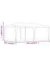 Party Tent with 6 Mesh Sidewalls Blue 6x4 m HDPE