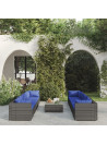 9 Piece Garden Lounge Set with Cushions Poly Rattan Grey