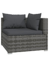 6 Piece Garden Lounge Set with Cushions Poly Rattan Grey