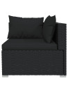 10 Piece Garden Lounge Set with Cushions Black Poly Rattan