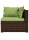 12 Piece Garden Lounge Set with Cushions Poly Rattan Brown