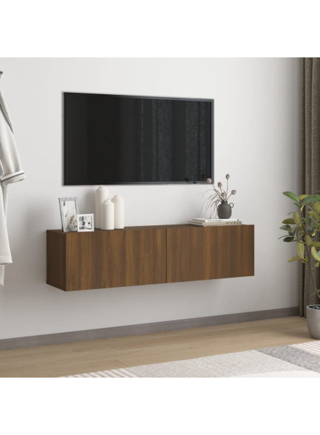 TV Wall Cabinet Brown Oak 120x30x30 cm Engineered Wood