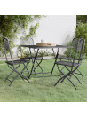 5 Piece Garden Dining Set Expanded Metal Mesh Anthracite