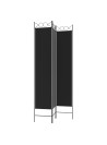 3-Panel Room Divider Black 120x220 cm Fabric