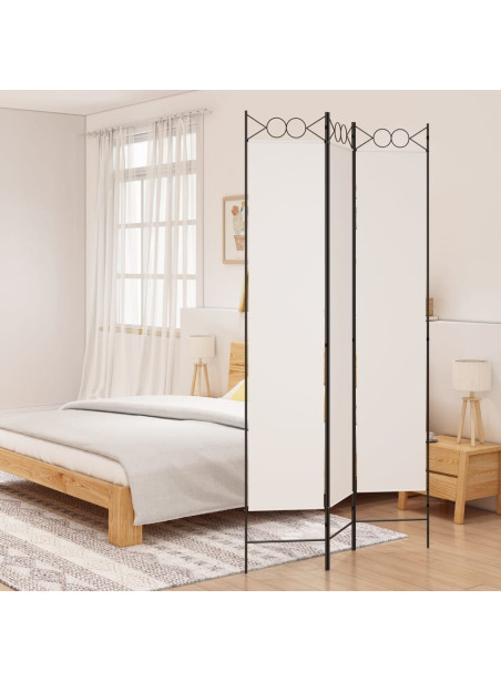 3-Panel Room Divider White 120x220 cm Fabric