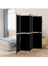 4-Panel Room Divider Black 200x180 cm Fabric