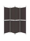 4-Panel Room Divider Brown 200x200 cm Fabric