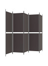 5-Panel Room Divider Brown 250x180 cm Fabric