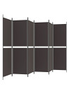 6-Panel Room Divider Brown 300x180 cm Fabric