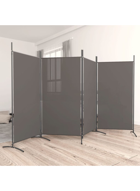4-Panel Room Divider Anthracite 346x180 cm Fabric