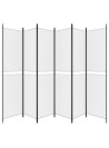 6-Panel Room Divider White 300x220 cm Fabric