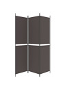 3-Panel Room Divider Brown 150x200 cm Fabric