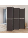 6-Panel Room Divider Brown 300x220 cm Fabric