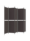 6-Panel Room Divider Brown 300x220 cm Fabric