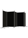 5-Panel Room Divider Black 433x180 cm Fabric