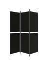 3-Panel Room Divider Black 150x180 cm Fabric
