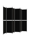 6-Panel Room Divider Black 300x220 cm Fabric