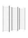5-Panel Room Divider White 250x200 cm Fabric