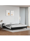 Bed Frame with Headboard Black 180x200 cm 6FT Super King Faux Leather