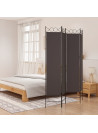 4-Panel Room Divider Brown 160x200 cm Fabric