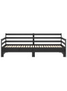 Pull-out Day Bed Black Solid Pinewood 2x