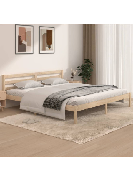 Bed Frame Solid Wood Pine 180x200 cm Super King Size