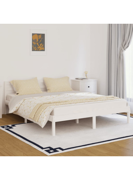 Day Bed Solid Wood Pine 160x200 cm King Size White