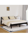 Day Bed Solid Wood Pine 160x200 cm King Size Black