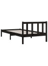 Bed Frame Black Solid Pinewood 90x200 cm